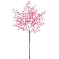 30" Pink Glitter Eucalyptus Spray Set Of 6