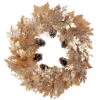 30" Golden Brown Metallic Maple Twig & Pinecone Wreath -Christmas decorations 3384915952