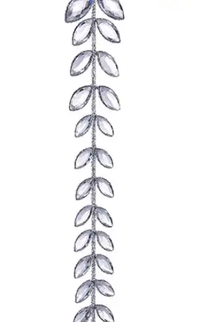 22" Silver Rhinestone Drop Ornament Set Of 6 4 22" Silver Rhinestone Drop Ornament Set Of 6 - Image 2