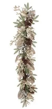 4 FT Champagne Berry, Magnolia, & Pinecone Garland
