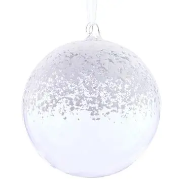 8" Snowed Glass Ball 3 8" Snowed Glass Ball