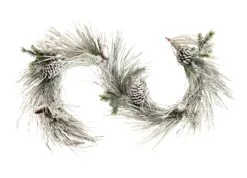 6 FT Snow Pine Garland With Cones Unlit