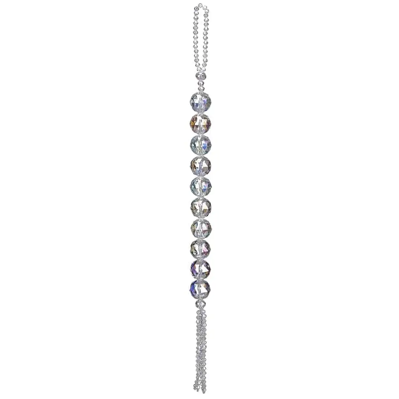 13" Crystal Drop With Tassel Ornament Set Of 6 3 13" Crystal Drop With Tassel Ornament Set Of 6