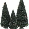 Village Accessory Green Twinkling Trees Pack Of 3 -Christmas decorations 3440915425