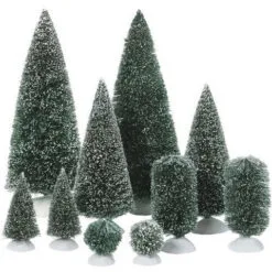 Village Accessory Bag-O-Frosted Topiaries Pack Of 10