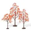Village Accessory Autumn Maple Trees Set Of 3 -Christmas decorations 3440952142