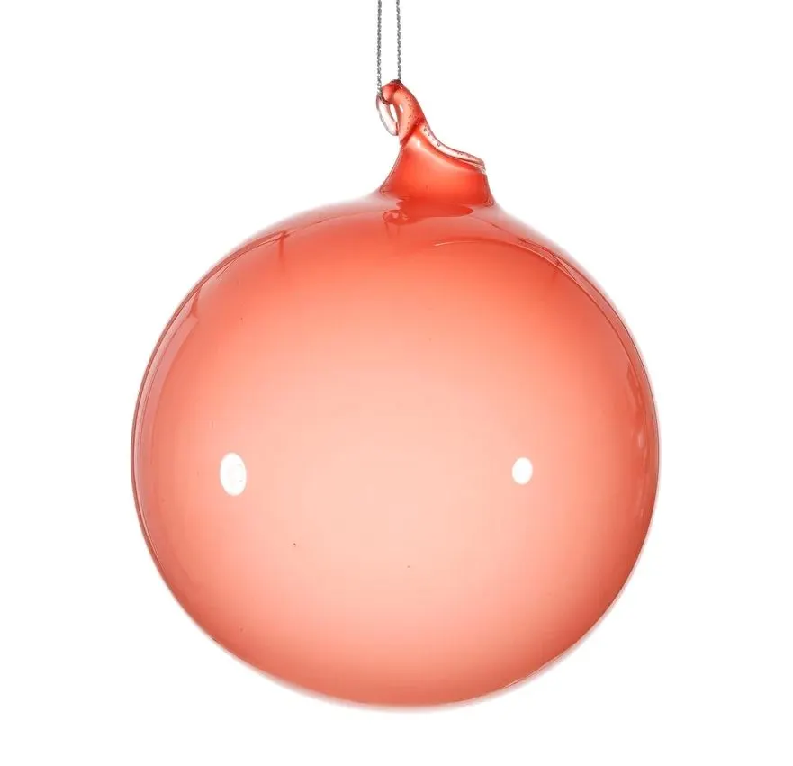 4" Pomegranate Bubblegum Glass Ornament Set Of 3 3 4" Pomegranate Bubblegum Glass Ornament Set Of 3
