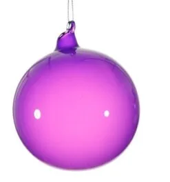 5" Purple Bubblegum Glass Ornament