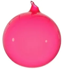 4" Light Berry Bubblegum Glass Ornament Set Of 3