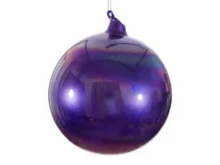 6" Purple Pearl Bubblegum Glass Ornament