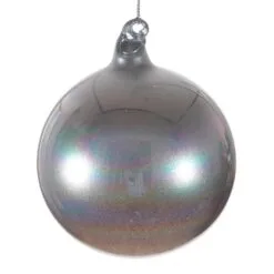 6" Silver Pearl Bubblegum Glass Ornament