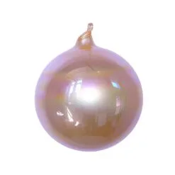 6" Light Gold Pearl Bubblegum Glass Ornament