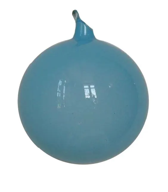 4" Aqua Blue Bubblegum Glass Ornament Box Of 3 3 4" Aqua Blue Bubblegum Glass Ornament Box Of 3