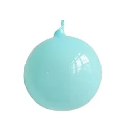 4" Turquoise Bubblegum Glass Ornament Set Of 3