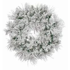 36" Flocked Bear Mountain Wreath