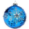 5" Blue Glass Snowflake Ball Set Of 6 -Christmas decorations 4390200126