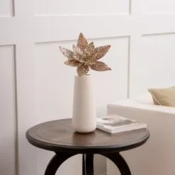 24" Gold Sequined Poinsettia Stem Set Of 12 -Christmas decorations 4390203474 3