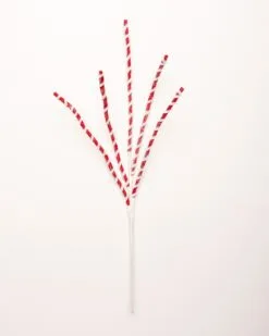 24" Frosted Peppermint Stick Spray Set Of 12