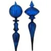 12" Midnight Blue Glass Finial Set Of 4 1 12" Midnight Blue Glass Finial Set Of 4 -Christmas decorations 4390205148