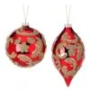 4-6" Glass Beaded Scroll Ball & Finial Ornament Set Of 6 -Christmas decorations 4390255848