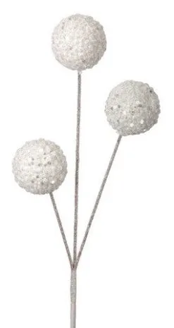 15" White Ball Pick Set Of 12