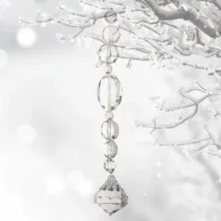 7" Clear Jewel Drop Set Of 12