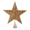 13" Champagne Sequin Beaded Star Tree Topper -Christmas decorations 4390266645