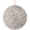 6" Silver Sequin Ball Ornament Set Of 4