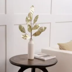 30" Aqua Metallic Magnolia Leaf Spray Set Of 12 -Christmas decorations 4390266894 2