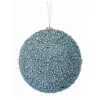 6" Blue Metallic Mini Bead Ball Ornament Set Of 6 -Christmas decorations 4390269942