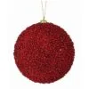 6" Red Metallic Mini Beaded Ornament Set Of 6 -Christmas decorations 4390269947