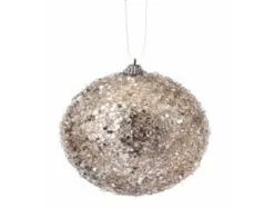 4.5" Platinum Iced Ball Set Of 12