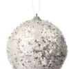 4.5" White Iced Ball Set Of 12 -Christmas decorations 4390270924
