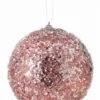 6" Pink Iced Ball Set Of 6 -Christmas decorations 4390270927 1