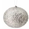 6" White Iced Ball Set Of 6 -Christmas decorations 4390270930