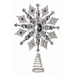 14.5" Silver Jewel Snowflake Topper -Christmas decorations 4390272468