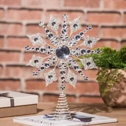 14.5" Silver Jewel Snowflake Topper