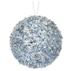 5" Arctic Blue Sequin Ball Set Of 6