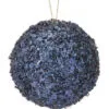 5" Navy Sequined Ball Set Of 6 1 5" Navy Sequined Ball Set Of 6 -Christmas decorations 4390283085