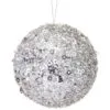5" Silver Sequins Ball Set Of 6 -Christmas decorations 4390283086