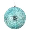 6" Blue Iced Metallic Ball Set Of 6 1 6" Blue Iced Metallic Ball Set Of 6 -Christmas decorations 4390283819
