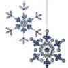 6" Assorted Blue Snowflake Ornament Set Of 6 -Christmas decorations 4390284292 1