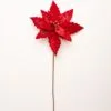 24" Velvet Sequin Stripe Poinsettia Stem Set Of 12 -Christmas decorations 4390289999
