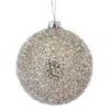 4" Platinum Beaded Glass Ball Set Of 6 2 4" Platinum Beaded Glass Ball Set Of 6 -Christmas decorations 4390291860