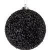 6" Black Glamour Ball Set Of 4 1 6" Black Glamour Ball Set Of 4 -Christmas decorations 4390296049