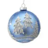 4" Blue & White Embossed Forest Ornament Set Of 6 -Christmas decorations 4390302235