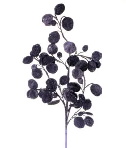 30" Glitter Leaf Spray Set Of 12