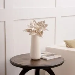 24" Iced Pearls Poinsettia Pick Set Of 4 -Christmas decorations 4390303023 2