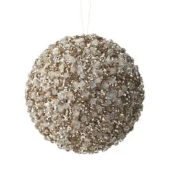 5.5" Champagne Diamond Ball Set Of 6