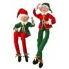 30" Fabric Red & Green Tidings Bendable Elf Ornament Assorted Set Of 2 -Christmas decorations 4390303509 d86292e0 fe2b 4f9e 9bf4 df8c3877919a